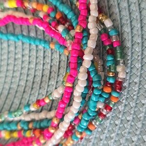BIJOUX BRAND WOMEN'S COLORFUL FASHION JEWELRY LONG 5 STRETCH BEADS NECKLACES